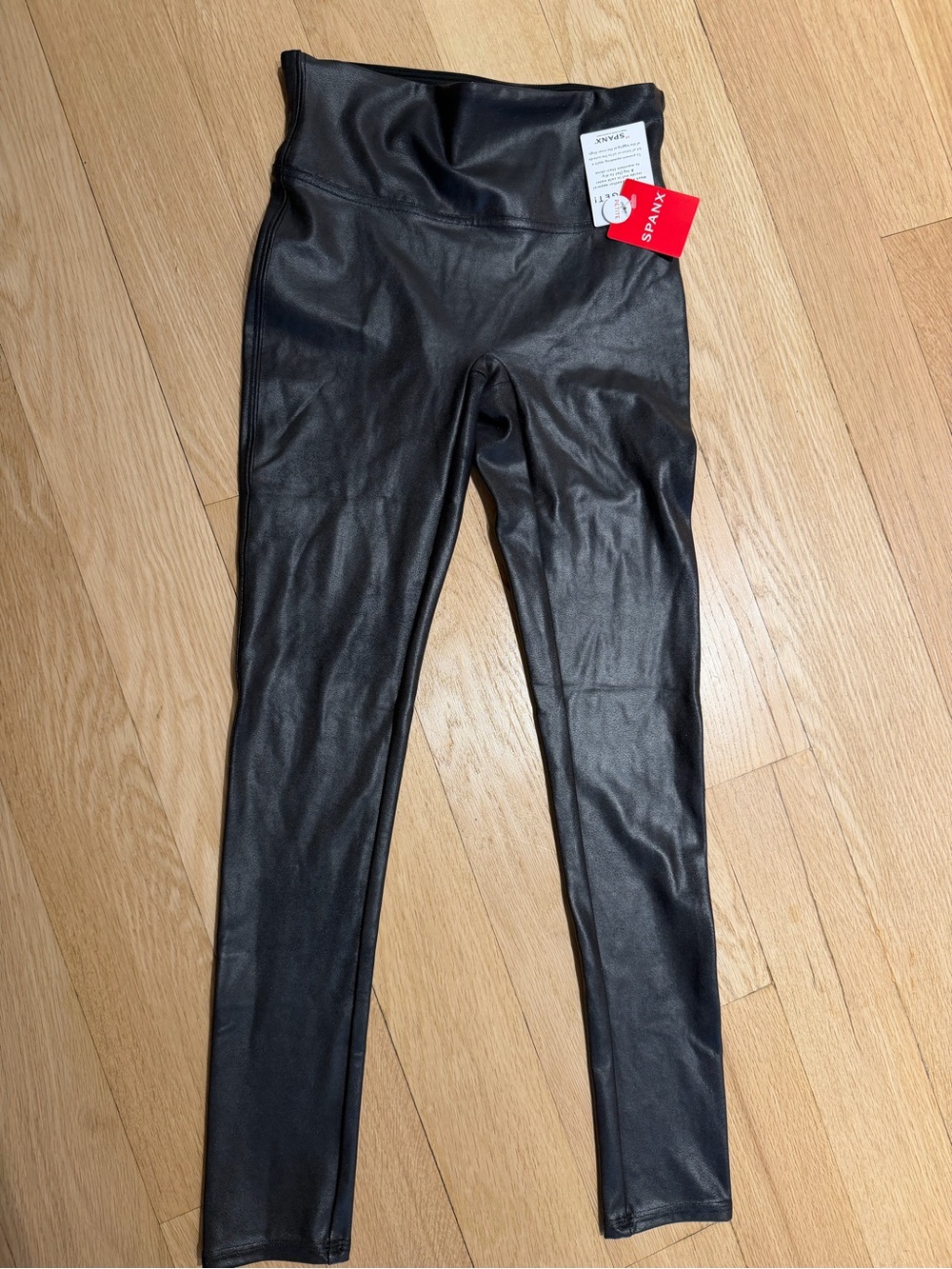 SPANX Faux Leather High-Waist Leggings - Black